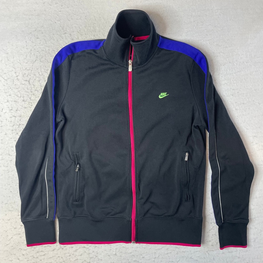 Nike Track Jacket Womens XL‎ Black Pink Purple Full Zip Sportswear